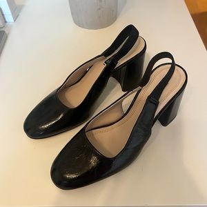 Block heels, never worn.